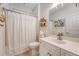Neutral bathroom featuring a shower, vanity, and modern fixtures at 777 Hamlet Cir, Goose Creek, SC 29445