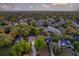 Aerial view of a neighborhood showcasing a beautiful lake and mature tree coverage at 79 Rivers Point, Charleston, SC 29412