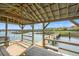 Waterfront view from a private dock with wooden structure and seating at 1214 Tabby Dr, Folly Beach, SC 29439