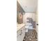 Bathroom featuring a dinosaur-themed shower curtain, a white vanity, and geometric patterned flooring at 1134 Shadow Lake Cir # 55, Mount Pleasant, SC 29464