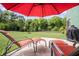 Expansive backyard featuring well-manicured lawn, patio furniture, and lush greenery providing a tranquil setting at 123 Mcdonald Ct, Summerville, SC 29485