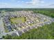 Aerial view showcases a vibrant community with pond and mature landscaping around residential area at 134 Longford Dr, Summerville, SC 29483