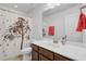 Bathroom with vanity, shower curtain and plenty of natural light at 134 Longford Dr, Summerville, SC 29483
