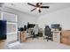 Bright bedroom with a ceiling fan, plush carpet, and a window offering ample natural light at 134 Longford Dr, Summerville, SC 29483