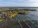 Stunning aerial view of waterfront homes with private docks on a scenic river and lush green surroundings at 1470 Eutaw Battalion Dr, Charleston, SC 29412