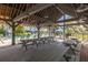 A look inside the community pavilion with picnic tables overlooking the community pool at 1470 Eutaw Battalion Dr, Charleston, SC 29412