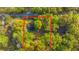 Aerial view of the property's lot and surrounding trees with defined lot lines around the residence at 1518 Southwick Dr, Johns Island, SC 29455