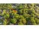 An aerial view of a quaint neighborhood enveloped by mature trees and foliage at 1518 Southwick Dr, Johns Island, SC 29455