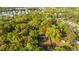 Aerial view showcasing the home nestled amidst a dense forest of trees at 1518 Southwick Dr, Johns Island, SC 29455