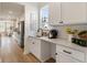 Charming kitchenette area with white cabinetry, subway tile backsplash, and stainless steel appliances at 152 Seaton St, Summerville, SC 29486