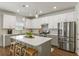 Modern kitchen with stainless steel appliances, an island with seating, and ample counter space at 153 Lucca Dr, Summerville, SC 29486