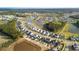 An aerial shot showcasing a Primary-planned community with tree-lined streets and scenic ponds at 154 Helena Park Dr, Summerville, SC 29486