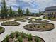 Community garden featuring raised garden beds, a gravel path, and a black fence on a sunny day with puffy clouds at 154 Helena Park Dr, Summerville, SC 29486