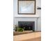 Close-up of a fireplace with a decorative mantle, nautical chart and plant accents at 1977 Pierce St, Charleston, SC 29492
