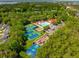 Aerial shot of community amenities, featuring pool, clubhouse, tennis, playground, and basketball courts at 2290 Deer Sight Way, Mount Pleasant, SC 29466