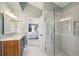 Ensuite bathroom featuring a glass shower and views to main bedroom at 2290 Deer Sight Way, Mount Pleasant, SC 29466