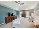 Inviting main bedroom features vaulted ceiling and accent wall at 2290 Deer Sight Way, Mount Pleasant, SC 29466