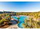 An elevated shot showing the community pool, surrounding greenery, and community center at 2444 Darts Cove Way, Mount Pleasant, SC 29466