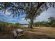 Picturesque lake view with picnic tables under a canopy of trees offering a tranquil escape at 249 Oak View Way, Summerville, SC 29483