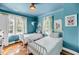 A vibrant bedroom features two twin beds, hardwood floors, and natural light from large windows at 27 Stocker Dr, Charleston, SC 29407