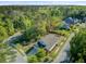 Bird's eye view featuring a residence with a backyard pool amidst a canopy of green trees and the surrounding neighborhood at 3001 Grand Bay Ln, Johns Island, SC 29455