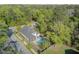 Aerial shot showing a charming home with a backyard pool amidst trees and foliage at 3001 Grand Bay Ln, Johns Island, SC 29455