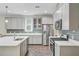Kitchen featuring stainless steel appliances, light gray cabinets and backsplash at 3001 Grand Bay Ln, Johns Island, SC 29455