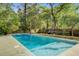 Sparkling backyard pool surrounded by lush greenery and a wooden fence at 3001 Grand Bay Ln, Johns Island, SC 29455