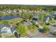 Lakes of Summerville aerial view of homes on the water with solar panels at 318 Seneca River Dr, Summerville, SC 29485