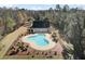 Lakes of Summerville aerial view of the clubhouse pool with landscaping at 318 Seneca River Dr, Summerville, SC 29485