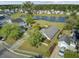Aerial view of a property with a scenic view of a neighborhood pond at 318 Seneca River Dr, Summerville, SC 29485