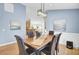 Elegant dining area with a hardwood table set for six guests at 318 Seneca River Dr, Summerville, SC 29485