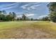 Scenic golf course view with lush green grass, mature trees, and a partly cloudy blue sky at 347 Prestwick Ct, Summerville, SC 29483