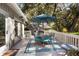 View of outdoor deck with table, chairs, and patio umbrella, perfect for enjoying a meal outdoors at 3510 Deer Run Rd, Seabrook Island, SC 29455