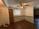 Cozy bedroom featuring hardwood floors and a ceiling fan at 411 Navaho Cir, Summerville, SC 29483