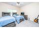 Bedroom with two twin beds, ceiling fan, television, and guitar at 4407 Wild Thicket Ln, North Charleston, SC 29420