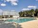 Community pool, pool house, and lounge chairs with umbrellas at 500 W Respite Ln, Summerville, SC 29483