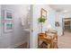 Charming powder room with patterned wallpaper, pedestal sink, and stylish decor at 606 Dunswell Dr, Summerville, SC 29486