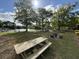 Picturesque picnic area by the lake featuring tables and lush landscaping, perfect for outdoor gatherings and relaxation at 1006 Wayfarer Ln, Charleston, SC 29412
