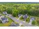 An aerial view showcasing the neighborhood with its well-maintained houses and tree-lined streets at 102 Vango Dr, Goose Creek, SC 29445