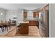 Kitchen with stainless steel appliances, countertops, and a kitchen island with seating at 102 Vango Dr, Goose Creek, SC 29445