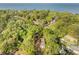 Aerial view of a home in a wooded area near the water at 103 Bush Dr, Bonneau, SC 29431