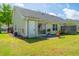 Enjoy outdoor living on this patio with room for seating and views of the grassy backyard with privacy fence at 1209 River Rock Rd, Hanahan, SC 29410