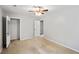 A bright bedroom featuring a ceiling fan and a closet for ample storage at 1233 Updyke Dr, Johns Island, SC 29455