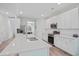 Modern kitchen with white cabinetry, quartz countertops, stainless steel appliances and large island at 1325 Wannamaker Ave, Summerville, SC 29485