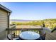 Charming balcony with chairs overlooking scenic water views and lush greenery at 1342 Pelican Watch Villas, Seabrook Island, SC 29455