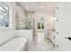 Bathroom with walk-in shower, free standing soaking tub and double vanity at 1409 Lieben Rd, Mount Pleasant, SC 29466