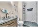 Modern bathroom showcases subway tile shower and elegant fixtures at 1628 Point Park Dr, Johns Island, SC 29455