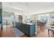 Spacious kitchen island with seating, stylish cabinetry, and an open layout perfect for modern living at 1681 E Ashley Ave # A, Folly Beach, SC 29439