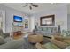 Cozy living room with hardwood floors, comfortable seating and neutral colors throughout the space at 1681 E Ashley Ave # B, Folly Beach, SC 29439
